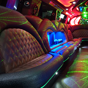 leather seats in a limo